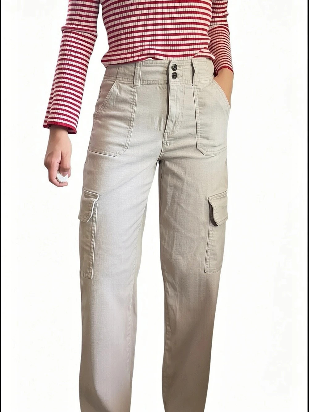 REGeneration Women’s Cargo Pants Size Small in Light Khaki Beige